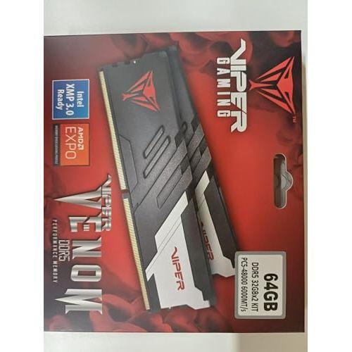 Patriot Memory Viper Venom DDR5 RAM 64GB (2X32GB) 6000MHz CL30 1.35v UDIMM Desktop Gaming Memory Kit Compatible with Intel XMP/AMD Expo - PVV564G600C30K