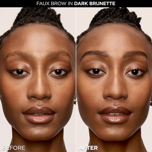 L'Oreal Paris Faux Brow, Hair-Like, Filling Eyebrow Pen with Double-Brush Tip, Fast & Precise Eyebrow Makeup, Soft Black, 0.04 Fl Oz