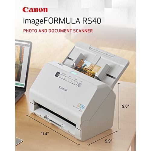 Canon imageFORMULA RS40 - Photo and Document Scanner, Auto Document Feeder, Windows and Mac, Scans Old and New Photos in Varying Sizes, USB Interface