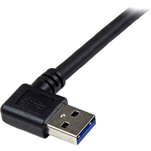 StarTech.com 1m Black SuperSpeed USB 3.0 Cable - Right Angle A to B - 3 ft USB 3 Cable - Right Angle USB 3.0 A (M) to USB 3.0 B (M) (USB3SAB1MRA)