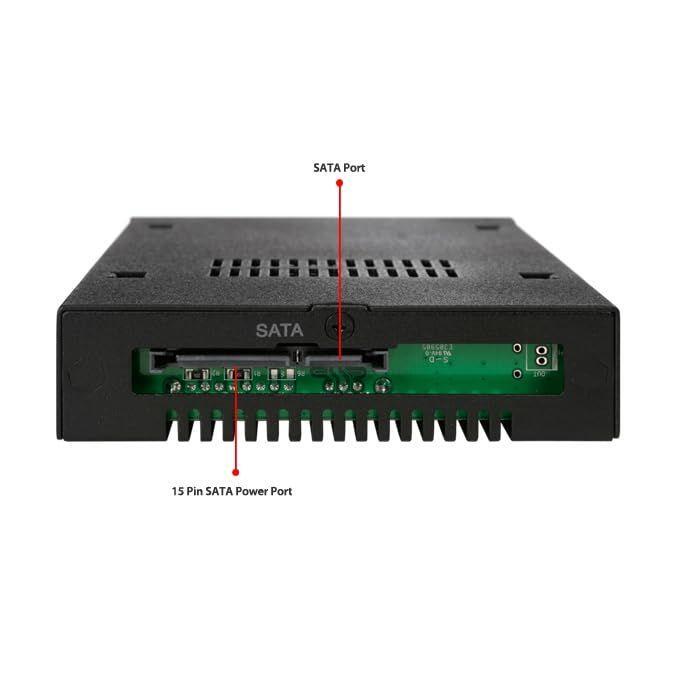 ICY DOCK Rugged Full Metal 2.5” SATA HDD & SSD Mobile Rack for External 3.5" Drive Bay | ToughArmor MB991SK-B