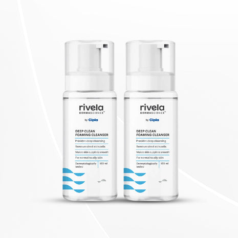 Rivela Dermascience Deep Clean Foaming Facial Cleanser By Cipla | 100 ml | Pack of 2