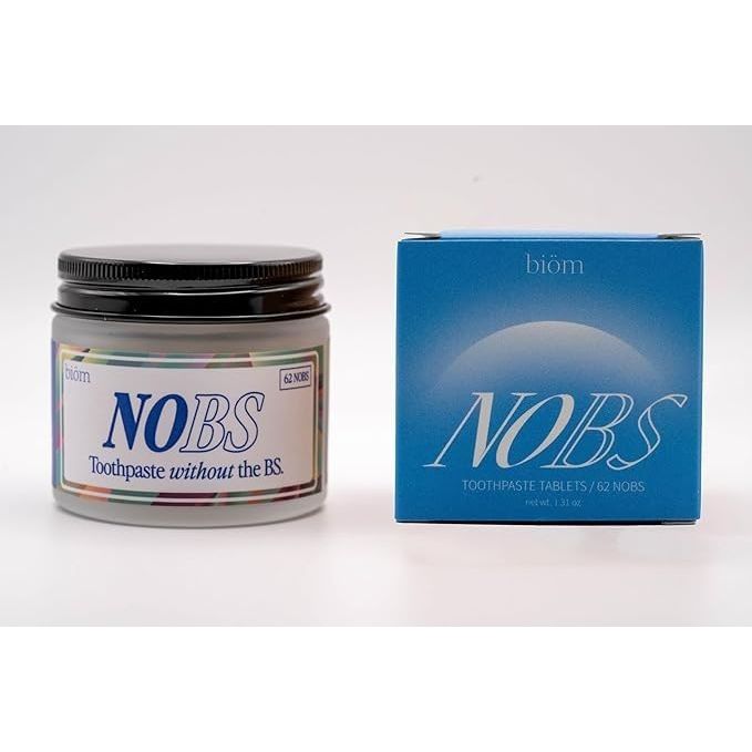 NOBS (No Bad Stuff) Toothpaste Tablets - Nano Hydroxyapatite, Fluoride & Plastic Free, Eco & Travel Friendly - Remineralize with NHA (1 Month)