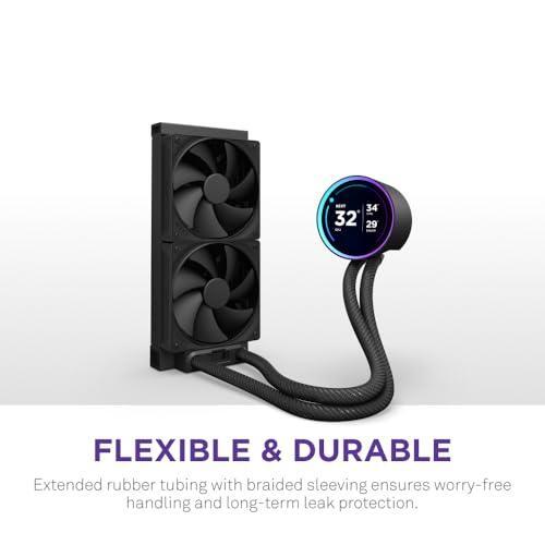 NZXT Kraken Elite 240 2024 - AIO CPU Liquid Cooler - 240mm Radiator - 2 x F120P Fans - Customizable 2.72" IPS LCD - NZXT Turbine Pump - AMD® AM5, AM4 - Intel® LGA 1851/1700, 1200/115X - Black