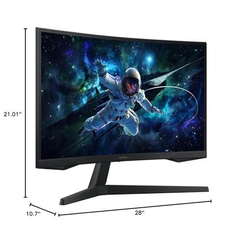 SAMSUNG 32" Odyssey G55C Series QHD 1000R Curved Gaming Monitor, 1ms(MPRT), HDR10, 165Hz, AMD Radeon FreeSync, Eye Care, Glare Free, Sharp Resolution LS32CG550ENXZA