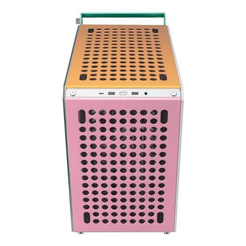 Cooler Master QUBE 500 Flatpack Macaron High Airflow Gaming ATX PC Mid-Tower, Customizable, Tempered Glass, Vertical GPU Mount, 365mm GPU Clearances, USB-C, Carrying Handle, Gem Mini