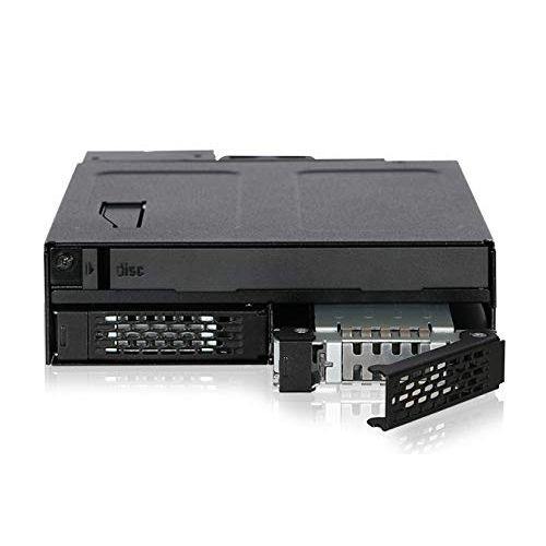 ICY DOCK 2 Bay 2.5 SAS/SATA SSD/HDD & (Ultra) Slim Optical Disk Drive CD DVD ROM Backplane Enclosure for 5.25" Bay | ToughArmor MB602SPO-B