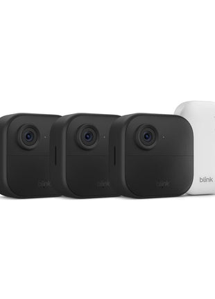 Blink Outdoor 4 – Wireless smart security camera, two-year battery life, 1080p HD day and infrared night live view, two-way talk. Sync Module Core included – 3 camera system