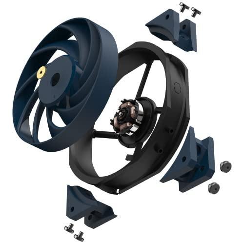 Cooler Master Mobius 120 OC High Performance Interconnecting Ring Blade Fan, PWM Fan Speed Toggle, Metal Motor Hub, Double Ball Bearing for PC Case, Liquid and Air Cooler (MFZ-M2NN-32NPK-R1), Black