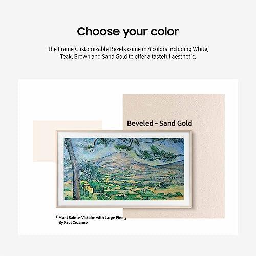 Samsung 32” The Frame TV Customizable Bezel, Magnetic, Quick and Easy Installation, VG-SCFC32SGMZA, 2023, Sand Gold Metal