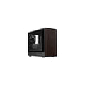 DIYPC DIY-mATX06-Wood Black USB3.0 /Type C Micro ATX Mid Tower Gaming Computer Case w/Tempered Glass Side Panel and Walnut Wood Front Panel / 4 x PWM Fans Pre-Installed