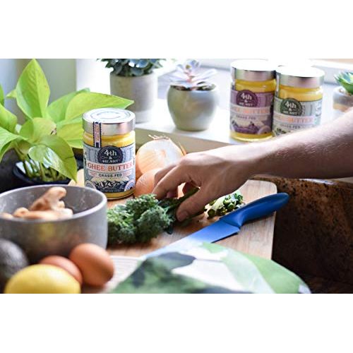 4th & Heart Himalayan Pink Salt Grass-Fed Ghee, Clarified Butter, Keto Pasture Raised, Non-GMO, Lactose and Casein Free, Certified Paleo (9 Ounces)