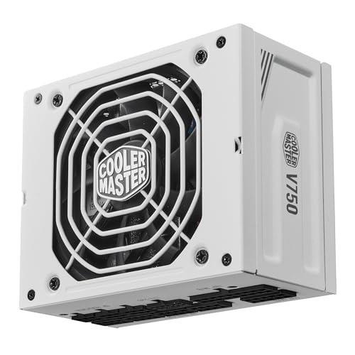 Cooler Master V750 SFX Gold White ATX ITX Full Modular Power Supply, ATX 3.1 90° 12VHPWR|450W PCIe 5.1, 750W 80Plus Gold, Supports RTX 5070 Ti|RX 9070 XT, Customized Cable, 100mm|3.9", 10-Year