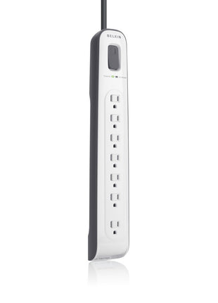 Belkin 7-Outlet AV Power Strip Surge Protector with 12-Foot Power Cord and Telephone Protection, 2000 Joules (BV107200-12),White