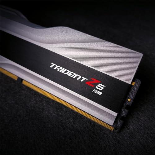 G.SKILL Trident Z5 RGB Series (Intel XMP 3.0) DDR5 RAM 48GB (2x24GB) 8000MT/s CL40-48-48-128 1.35V Desktop Computer Memory UDIMM - Metallic Silver (F5-8000J4048F24GX2-TZ5RS)