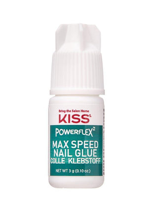 KISS PowerFlex Maximum Speed Nail Glue for Press On Nails, Super Strength Flex Formula Nail Adhesive, Includes One Bottle 3g (0.10 oz.) with Twist-Off Cap & Nozzle Tip Squeeze Applicator