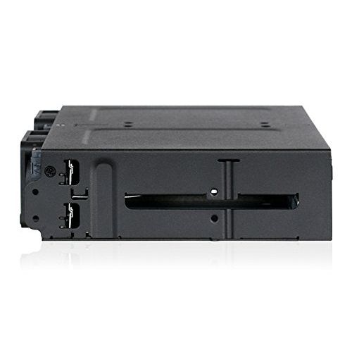 ICY DOCK 4 Bay 2.5 NVMe U.2/U.3 SSD PCIe 4.0 Rugged Mobile Rack Enclosure for 5.25" Bay (4 x Mini-SAS HD) | ToughArmor MB699VP-B