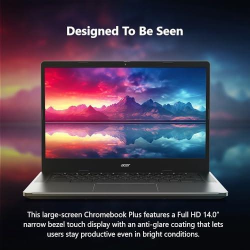 Acer Chromebook Plus 514 Laptop with Google AI – 14" Full HD 1920 x 1080 IPS Touch Display | Intel Core i3-N305 | 8GB LPDDR5 | 128GB SSD | Wi-Fi 6E | FHD Camera | Chrome OS | CB514-4HT-375Z