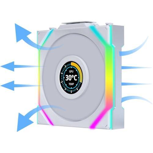 Lian Li UNI Fan SL LCD Wireless (Reverse Blade) 120mm ARGB Fan - Single Pack - 1.6" LCD - 2.4 GHz Wireless Signal for RGB & Fan Control - Controller NOT Included & Required - White(12RSLLCD1W1W)