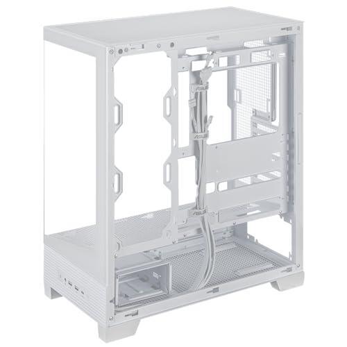 ASUS A31 White ATX Mid-Tower Gaming Case, Dual-Sided Tempered Glass, Frameless Design, BTF Hidden Connectors, 360 AIO Support, 8° Angled Base, ARGB Ready, Optimized Airflow, Seamless Cable Management