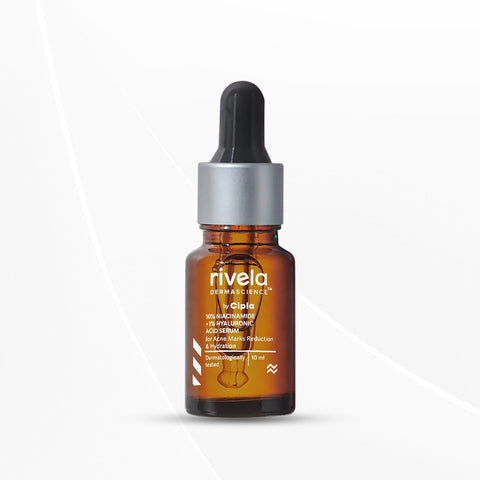Rivela Dermascience By Cipla 10% Niacinamide Face Serum For Acne Marks, Scars, 10ml