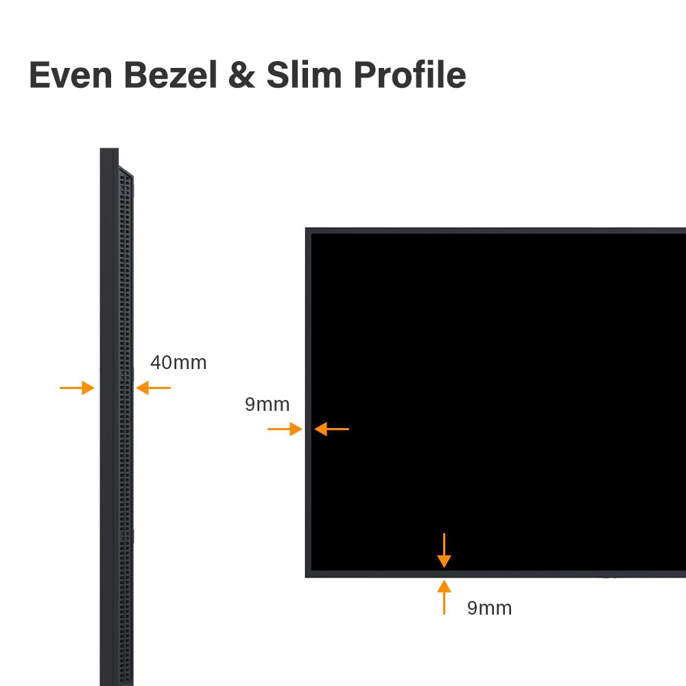AG Neovo DS4351U 43'' Commercial Digital Signage Display for Business, All-in-one, 4K UHD, 500 nits, HDMI, USB, LAN, WiFi, 3-Year Waranty, 24/7 Operation, Portrait and Landscape