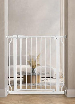 BalanceFrom Easy Walk-Thru Safety Gate for Doorways and Stairways with Auto-Close/Hold-Open Features, 30-Inch Tall, Fits 29.1-33.8 Inch Openings, White | 30" Tall Gate for Doorways and Stairways with Auto-Close/Hold-Open