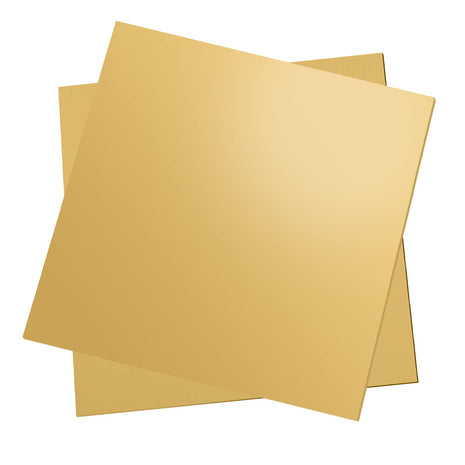 2 Pcs Brass Sheet, 6 inch x 6 inch, 24 Gauge(0.5mm) Thickness, No Scratches, Film Attached Brass Plates