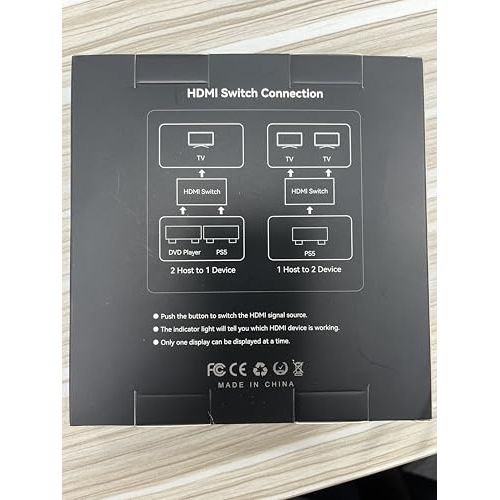 HDMI Switch 4k@60hz Splitter, GANA Aluminum Bidirectional HDMI Switcher 2 in 1 Out, Manual HDMI Hub Supports HD Compatible with Xbox PS5/4/3 Blu-Ray Player Fire Stick Roku