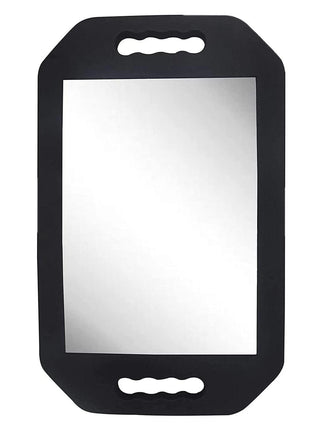 HREW Handle Mirror Large Rectangular Hand Held Mirror with Double Handle - Lightweight Hair Salon Equipment Hairstylist and Barber Accessories (1Pcs Rectangle)