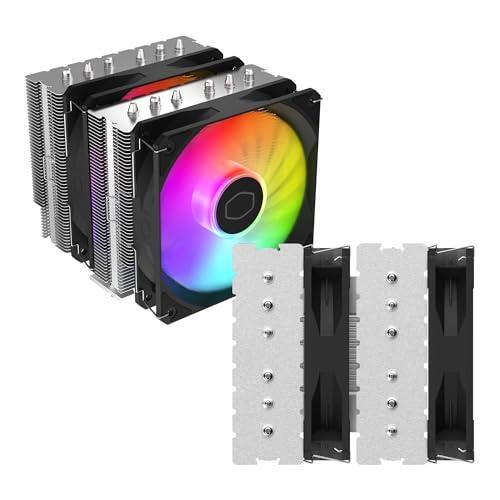 Cooler Master Hyper 620S Dual Tower CPU Air Cooler, ARGB Sync, 120mm PWM Fan, 6 Copper Direct Contact Heat Pipes, 154.9mm Tall Silver