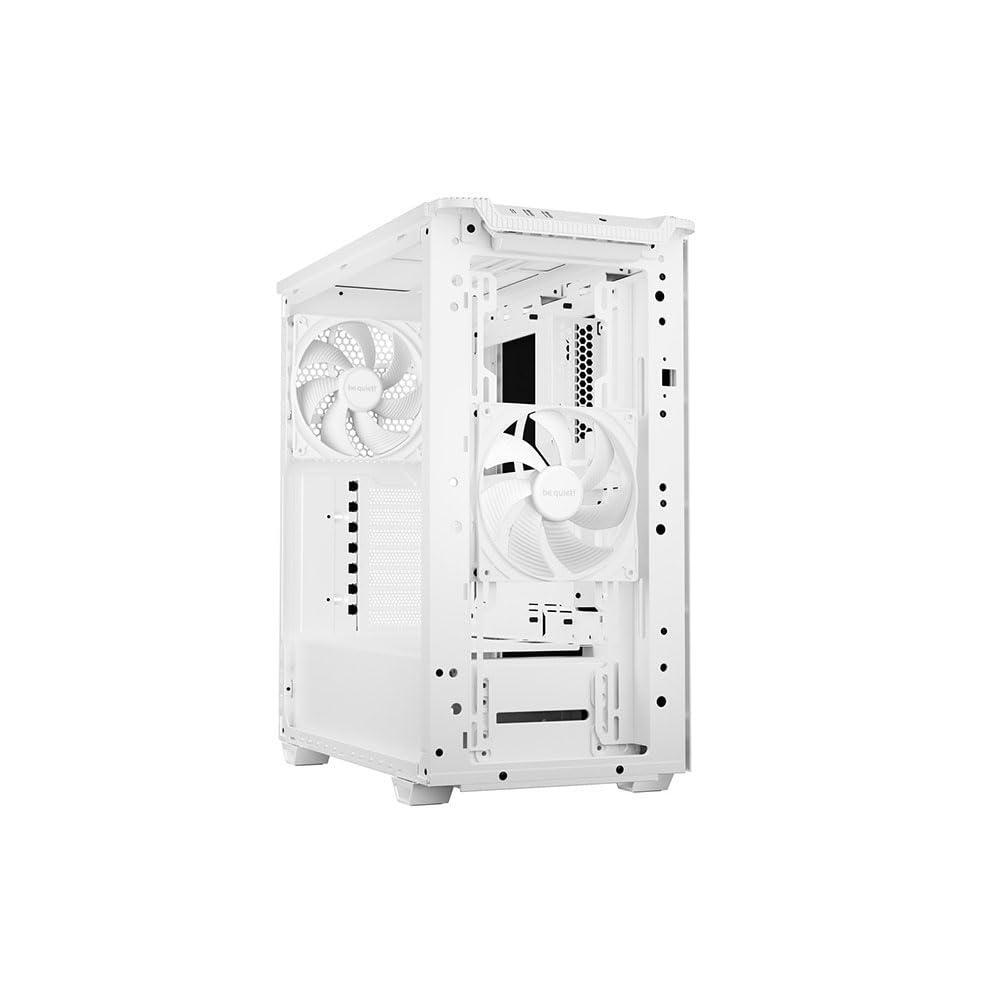 be quiet! Pure Base 501 White PC case | 2 Preinstalled Quiet Fans | Mid Case | USB 3.2 Gen | Quiet PC Case