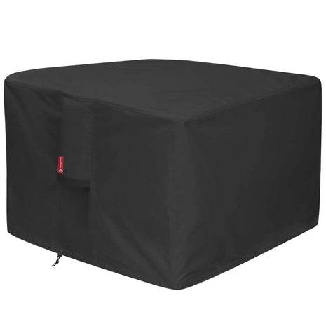 SheeChung Gas Fire Pit Cover Square-Premium Patio Outdoor Cover Heavy Duty Fabric with PVC Coating,100% Waterproof,Anti-Crack,Fits for 29 inch,30 inch,31 inch,32 inch Fire Pit/Table Cover (32 inchL x 32 inchW x 24 inchH,Black)