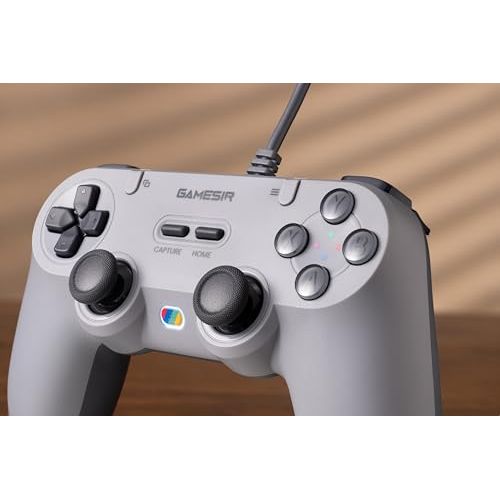 GameSir Tegenaria Lite Wired Controller for PC , Wired 1000Hz Polling Rate, Hall Effect Joysticks and 2 Remappable Buttons, Dual Vibration , Turbo, PC Gaming Controller for Steam/Android/iOS/Switch ( Grey)