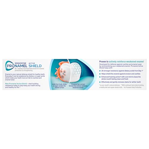 Sensodyne Pronamel Active Shield Whitening Enamel Toothpaste, Cool Mint - 3.4 Ounces x 3