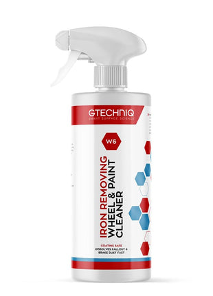 Gtechniq W6 Iron Removing Wheel & Paint Cleaner for Cars 500ml | Powerful Iron and Fallout Remover, Dissolves Contaminants Safely, Protects Paintwork and Wheels