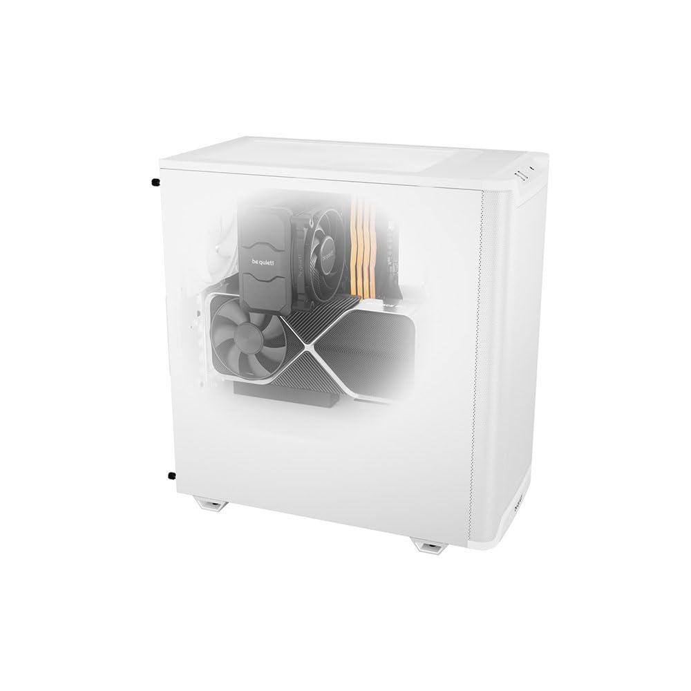 be quiet! Pure Base 501 White PC case | 2 Preinstalled Quiet Fans | Mid Case | USB 3.2 Gen | Quiet PC Case