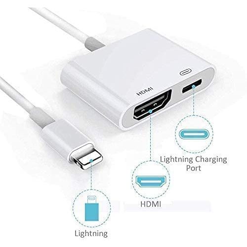 Apple MFi Certified Lightning to HDMI Digital AV Adapter 1080P HD Video HDMI Sync Screen Connector Cable with Charging Port Compatible with iPhone 14/13/12/11/ X/ 8/7/ iPad on HDTV/Projector/Monitor