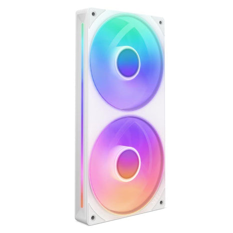 NZXT F240 RGB Core - 240mm Single-Frame RGB Fan Unit - White | 240mm single-frame unit with two 120mm RGB fans on one cable. Speed and lighting controlled through CAM.