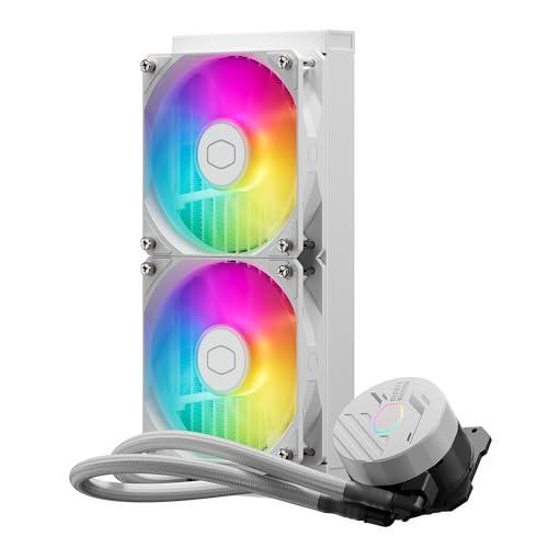 Cooler Master MasterLiquid 240L Core White 240mm Close-Loop AIO Liquid Cooler, ARGB Sync, Gen S Coldplate Pump, 120mm PWM, CryoFuze 14W/mK, AMD Ryzen AM5/AM4, Intel LGA1700/1200 (MLW-D24M-A18PZ-RW)