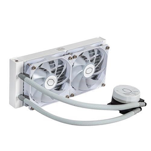 Cooler Master MasterLiquid 240L Core White 240mm Close-Loop AIO Liquid Cooler, ARGB Sync, Gen S Coldplate Pump, 120mm PWM, CryoFuze 14W/mK, AMD Ryzen AM5/AM4, Intel LGA1700/1200 (MLW-D24M-A18PZ-RW)