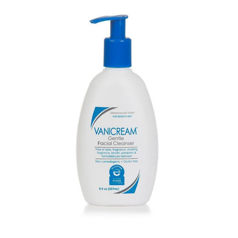 Vanicream Gentle Facial Cleaner with Pump Dispenser, 8 Fl Oz, Formulated without Common Irritants for Sensitive Skin, Removes Makeup, Dirt & Excess Oils, Non-Comedogenic, pH-Balanced Face Wash