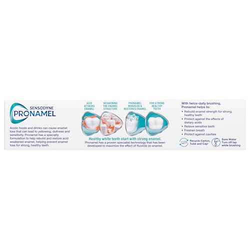 Sensodyne Pronamel Gentle Teeth Whitening Enamel Toothpaste for Sensitive Teeth, to Reharden and Strengthen Enamel, Amazon Exclusive, Fresh Mint - 4 Ounces (Pack of 4)