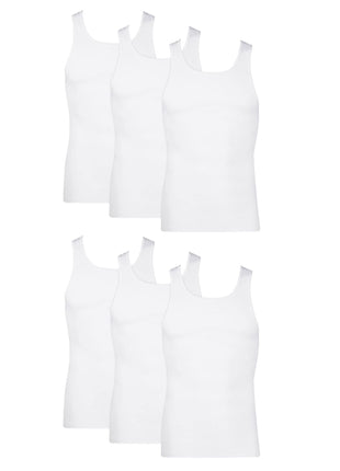 Hanes Men's Tank Undershirt Pack, Cotton Tank Undershirt, Moisture-Wicking, Breathable, White or Grey/Black, Multi-Pack