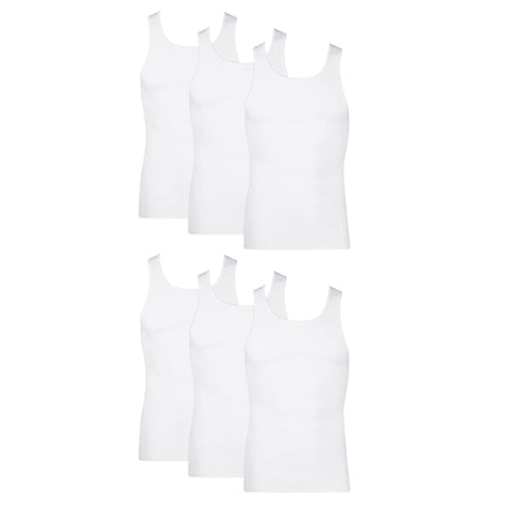 Hanes Men's Tank Undershirt Pack, Cotton Tank Undershirt, Moisture-Wicking, Breathable, White or Grey/Black, Multi-Pack