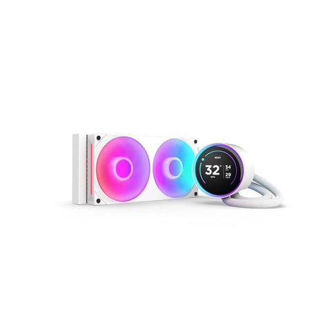 NZXT Kraken Elite 240 RGB 2024 - AIO CPU Liquid Cooler - 240mm Radiator - 2 x F120P Fans - Customizable 2.72 inch IPS LCD - NZXT Turbine Pump - AMD® AM5, AM4 - Intel® LGA 1851/1700, 1200/115X - White