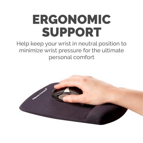 Fellowes® PlushTouch™ Mouse Pad With Wrist Rest, Black