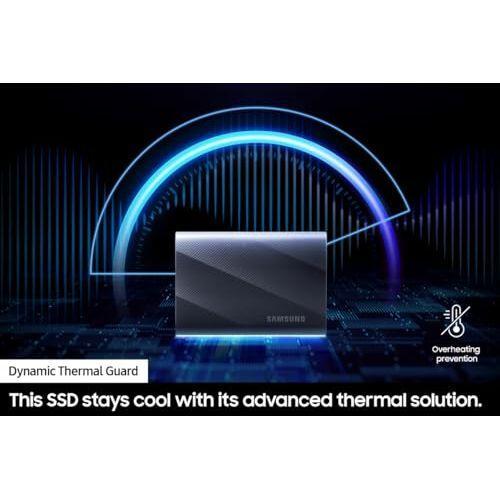 Samsung T9 Portable SSD 1TB, USB 3.2 Gen 2x2 External Solid State Drive, Seq. Read Speeds Up to 2,000MB/s for Gaming, Students and Professionals, MU-PG1T0B/AM, Black
