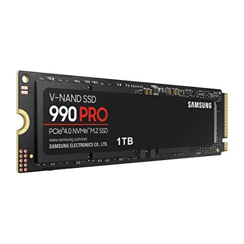 Samsung 990 PRO SSD 1TB PCIe 4.0 M.2 2280 Internal Solid State Hard Drive, Seq. Read Speeds Up to 7,450 MB/s for High End Computing, Gaming, and Heavy Duty Workstations, MZ-V9P1T0B/AM