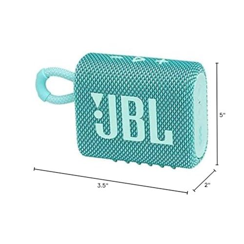 JBL Go 3 - Portable Mini Bluetooth Speaker, big audio and punchy bass, IP67 waterproof and dustproof, 5 hours of playtime, speaker for home, outdoor and travel (Teal)